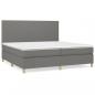 Preview: Boxspringbett mit Matratze Dunkelgrau 200x200 cm Stoff