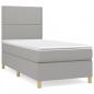 Preview: Boxspringbett mit Matratze Hellgrau 100x200 cm Stoff