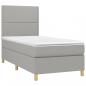 Preview: Boxspringbett mit Matratze Hellgrau 100x200 cm Stoff