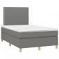 Preview: Boxspringbett mit Matratze Dunkelgrau 120x200 cm Stoff