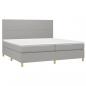 Preview: Boxspringbett mit Matratze Hellgrau 200x200 cm Stoff