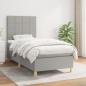 Preview: ARDEBO.de - Boxspringbett mit Matratze Hellgrau 80x200 cm Stoff