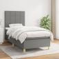 Preview: ARDEBO.de - Boxspringbett mit Matratze Dunkelgrau 80x200 cm Stoff