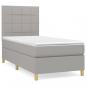 Preview: Boxspringbett mit Matratze Hellgrau 90x190 cm Stoff