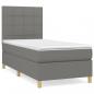 Preview: Boxspringbett mit Matratze Dunkelgrau 90x190 cm Stoff