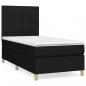 Preview: Boxspringbett mit Matratze Schwarz 90x190 cm Stoff