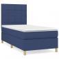 Preview: Boxspringbett mit Matratze Blau 90x190 cm Stoff