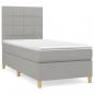 Preview: Boxspringbett mit Matratze Hellgrau 90x200 cm Stoff