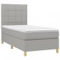 Preview: Boxspringbett mit Matratze Hellgrau 90x200 cm Stoff