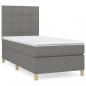 Preview: Boxspringbett mit Matratze Dunkelgrau 90x200 cm Stoff