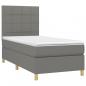 Preview: Boxspringbett mit Matratze Dunkelgrau 90x200 cm Stoff