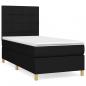 Preview: Boxspringbett mit Matratze Schwarz 90x200 cm Stoff