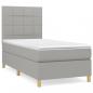 Preview: Boxspringbett mit Matratze Hellgrau 100x200 cm Stoff