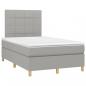 Preview: Boxspringbett mit Matratze Hellgrau 120x200 cm Stoff