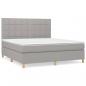 Preview: Boxspringbett mit Matratze Hellgrau 160x200 cm Stoff