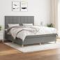 Preview: ARDEBO.de - Boxspringbett mit Matratze Dunkelgrau 160x200 cm Stoff