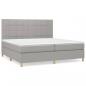 Preview: Boxspringbett mit Matratze Hellgrau 200x200 cm Stoff