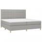 Preview: Boxspringbett mit Matratze Hellgrau 200x200 cm Stoff