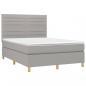 Preview: Boxspringbett mit Matratze Hellgrau 140x190 cm Stoff