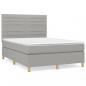 Preview: Boxspringbett mit Matratze Hellgrau 140x200 cm Stoff