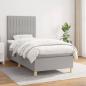 Preview: ARDEBO.de - Boxspringbett mit Matratze Hellgrau 90x190 cm Stoff