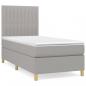 Preview: Boxspringbett mit Matratze Hellgrau 90x190 cm Stoff