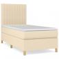 Preview: Boxspringbett mit Matratze Creme 90x190 cm Stoff