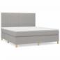 Preview: Boxspringbett mit Matratze Hellgrau 180x200 cm Stoff