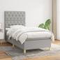 Preview: ARDEBO.de - Boxspringbett mit Matratze Hellgrau 80x200 cm Stoff