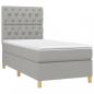 Preview: Boxspringbett mit Matratze Hellgrau 80x200 cm Stoff