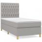 Preview: Boxspringbett mit Matratze Hellgrau 90x190 cm Stoff