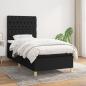 Preview: ARDEBO.de - Boxspringbett mit Matratze Schwarz 90x190 cm Stoff