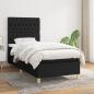 Preview: ARDEBO.de - Boxspringbett mit Matratze Schwarz 90x200 cm Stoff