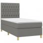 Preview: Boxspringbett mit Matratze Dunkelgrau 100x200 cm Stoff