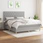 Preview: ARDEBO.de - Boxspringbett mit Matratze Hellgrau 160x200 cm Stoff