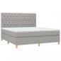 Preview: Boxspringbett mit Matratze Hellgrau 160x200 cm Stoff