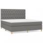 Preview: Boxspringbett mit Matratze Dunkelgrau 160x200 cm Stoff