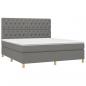 Preview: Boxspringbett mit Matratze Dunkelgrau 160x200 cm Stoff