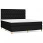 Preview: Boxspringbett mit Matratze Schwarz 160x200 cm Stoff