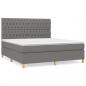 Preview: Boxspringbett mit Matratze Dunkelgrau 180x200 cm Stoff