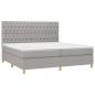 Preview: Boxspringbett mit Matratze Hellgrau 200x200 cm Stoff