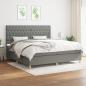 Preview: ARDEBO.de - Boxspringbett mit Matratze Dunkelgrau 200x200 cm Stoff