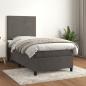 Preview: ARDEBO.de - Boxspringbett mit Matratze Dunkelgrau 100x200 cm Samt