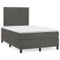 Preview: Boxspringbett mit Matratze Dunkelgrau 120x200 cm Samt