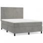 Preview: Boxspringbett mit Matratze Hellgrau 140x190 cm Samt