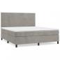 Preview: Boxspringbett mit Matratze Hellgrau 160x200 cm Samt