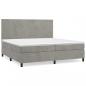 Preview: Boxspringbett mit Matratze Hellgrau 200x200 cm Samt