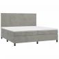 Preview: Boxspringbett mit Matratze Hellgrau 200x200 cm Samt