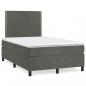 Preview: Boxspringbett mit Matratze Dunkelgrau 120x200 cm Samt