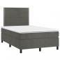 Preview: Boxspringbett mit Matratze Dunkelgrau 120x200 cm Samt